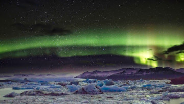Картинка природа северное+сияние простор