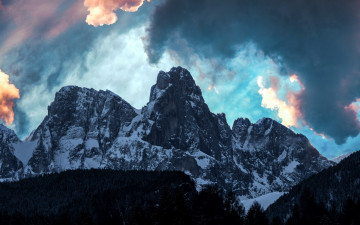 Картинка природа горы тучи лес