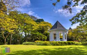 Картинка календари города 2018 растения беседка деревья