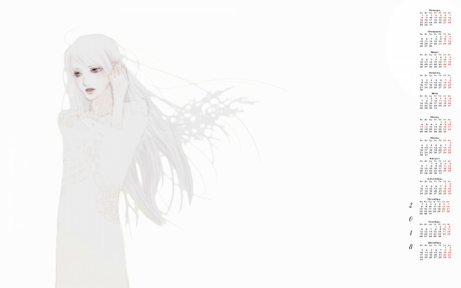 Обои картинки фото календари, фэнтези, девушка, взгляд, 2018