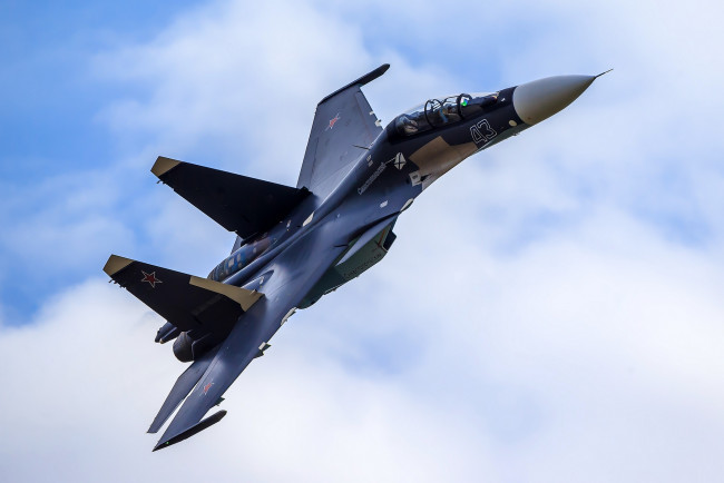 Обои картинки фото su-30sm, авиация, боевые самолёты, россия, ввс