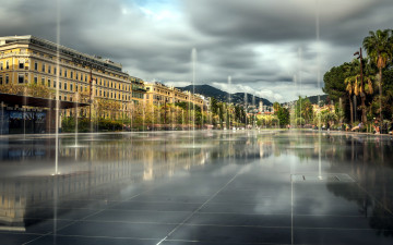 Картинка города ницца+ франция фонтаны