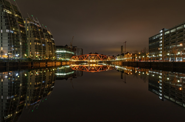 Обои картинки фото города, детройт , сша, детройт, здания, река, огни, город, ночь, мост, дома, detroit, фонари