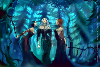 Картинка календари фэнтези женщина девушка деревья лес calendar 2019