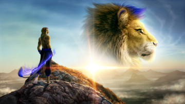 Картинка фэнтези существа фон лев горы