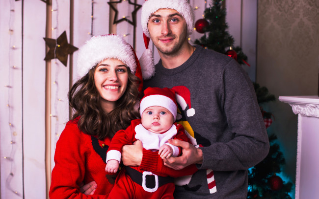 Обои картинки фото разное, люди, семья, украшения, ребенок