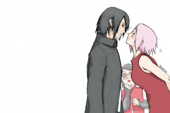 Картинка аниме naruto учиха саске сакура сарада