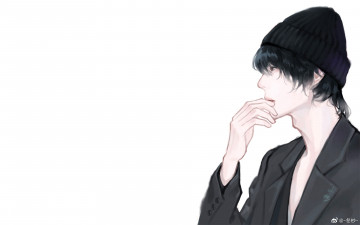 Картинка рисованное люди ван ибо шапка пиджак