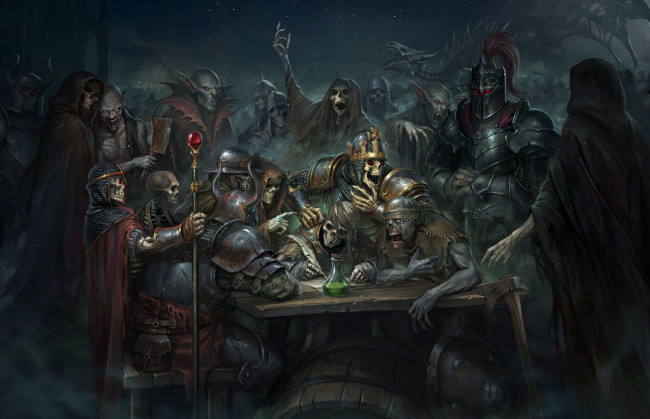 Обои картинки фото фэнтези, нежить, скелеты, письмо