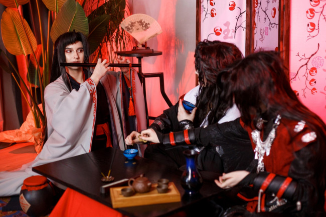 Обои картинки фото девушки, - креатив,  косплей, костюмы, образы, вечеринка, harleq, belpo, m, kokoro, cea