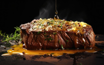 обоя еда, мясные блюда, розмарин, говядина, соус