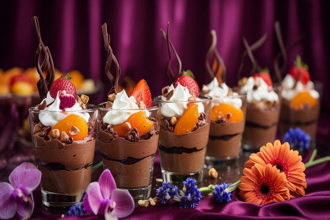 Обои картинки фото еда, мороженое,  десерты, шоколадный, десерт, клубника
