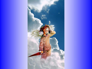 Картинка ангел зонтиком рисованные другое