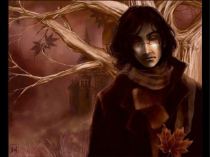 Картинка осенний ветер v1 рисованные