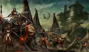 Картинка фэнтези существа валькирии драконы чудовища