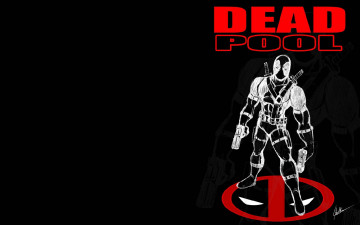 Картинка deadpool рисованные комиксы воин ножи пистолеты комикс