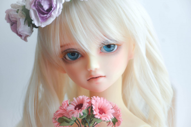 Обои картинки фото разное, игрушки, кукла, венок