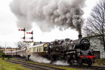 Картинка техника паровозы состав паровоз рельсы дорога железная