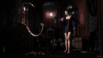 обоя 3д графика, fantasy , фантазия, девушка, страх