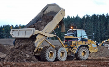Картинка liebherr+734+dozer техника строительная+техника самосвал карьерный