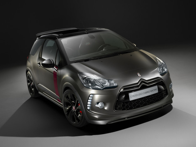 Обои картинки фото автомобили, citroen, темный, ds3, citroеn, 2014г, racing, cabrio