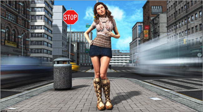 Обои картинки фото 3д графика, people , люди, девушка, взгляд