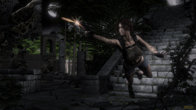 Обои картинки фото 3д графика, fantasy , фантазия, девушка, оружие, лесница