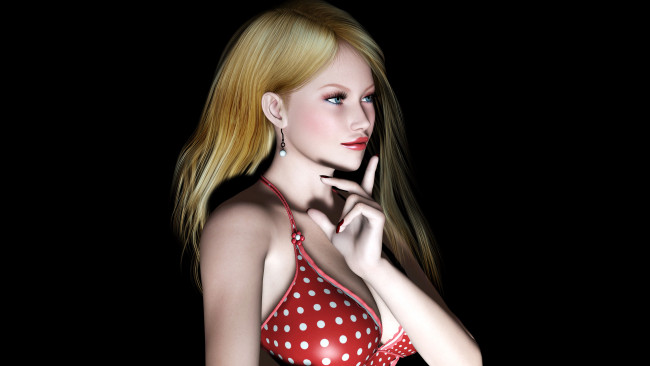 Обои картинки фото 3д графика, people , люди, девушка, взгляд, блондинка