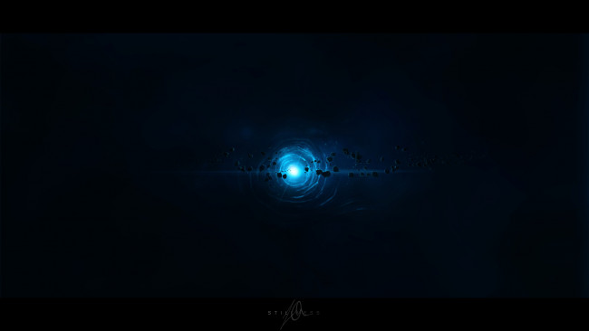 Обои картинки фото космос, арт, метеориты, сияние