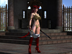 Картинка 3д+графика существа+ creatures кастаника оружие рога фон взгляд