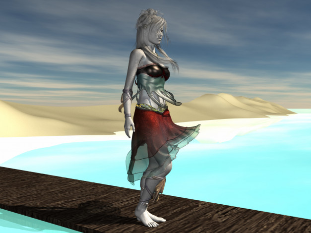 Обои картинки фото 3д графика, люди , people, фон, взгляд, девушка