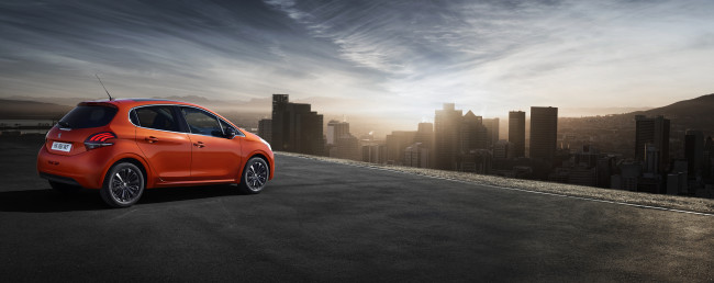 Обои картинки фото автомобили, peugeot, 2015г, 5-door, 208, красный