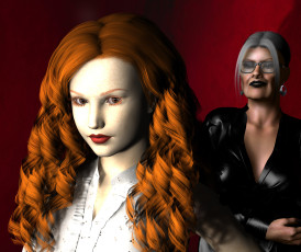 Картинка 3д+графика портрет+ portraits девушка взгляд фон