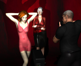 Картинка 3д+графика люди+ people девушка взгляд фон поза