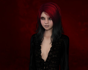 Картинка 3д+графика люди+ people рыжая фон девушка взгляд