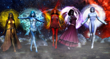 Картинка 3д+графика фантазия+ fantasy девушки взгляд фон