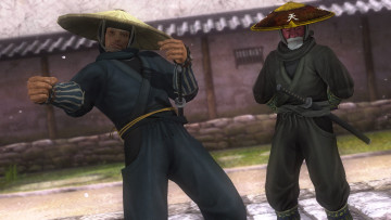 Картинка 3д+графика люди+ people мужчины взгляд самураи оружие фон