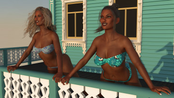 Картинка 3д+графика люди+ people взгляд девушки фон