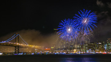 Картинка разное салюты +фейерверки ночь фейерверк