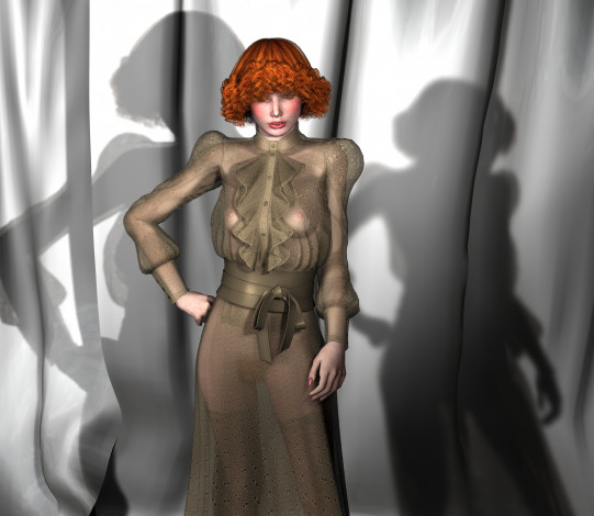 Обои картинки фото 3д графика, люди , people, фон, взгляд, девушка