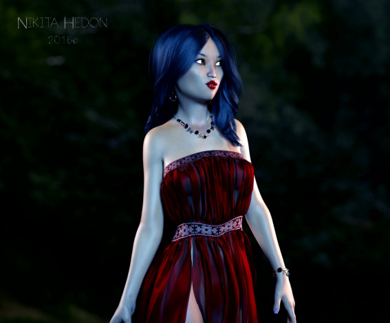 Обои картинки фото 3д графика, люди , people, взгляд, фон, девушка