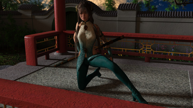 Обои картинки фото 3д графика, фантазия , fantasy, фон, девушка, тату, взгляд