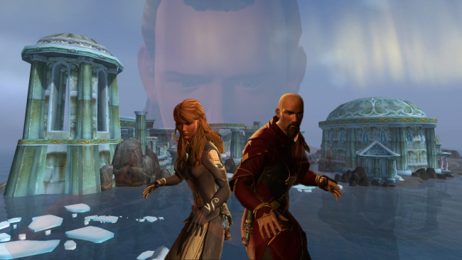 Обои картинки фото 3д графика, фантазия , fantasy, поза, мужчина, фон, взгляд, девушка