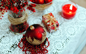Картинка праздничные -+разное+ новый+год свеча шарик бусы