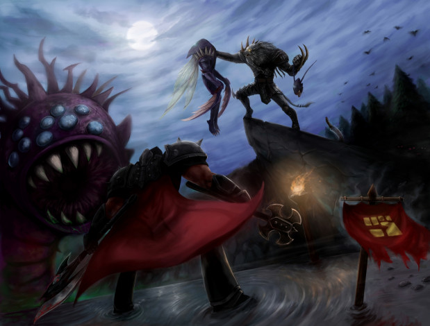 Обои картинки фото видео игры, league of legends, league, of, legends, action, ролевая, онлайн, baron, darius, khazix, rengar