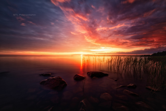 Обои картинки фото природа, восходы, закаты, море, облака, закат