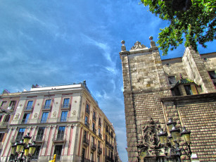 Картинка барселона города барселона+ испания здание фонарь