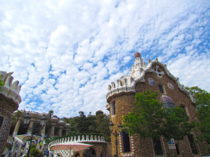 Картинка барселона города барселона+ испания здание дерево облака