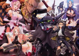 Картинка аниме оружие +техника +технологии парни девушки