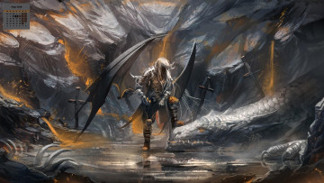 Картинка календари фэнтези дракон крылья 2018 существо